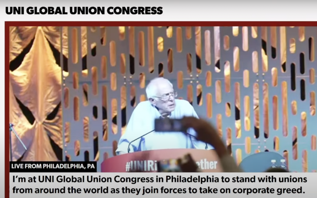 BERNIE SANDERS PARTICIPÓ EN EL CONGRESO SINDICAL DE UNI GLOBAL EN FILADELFIA